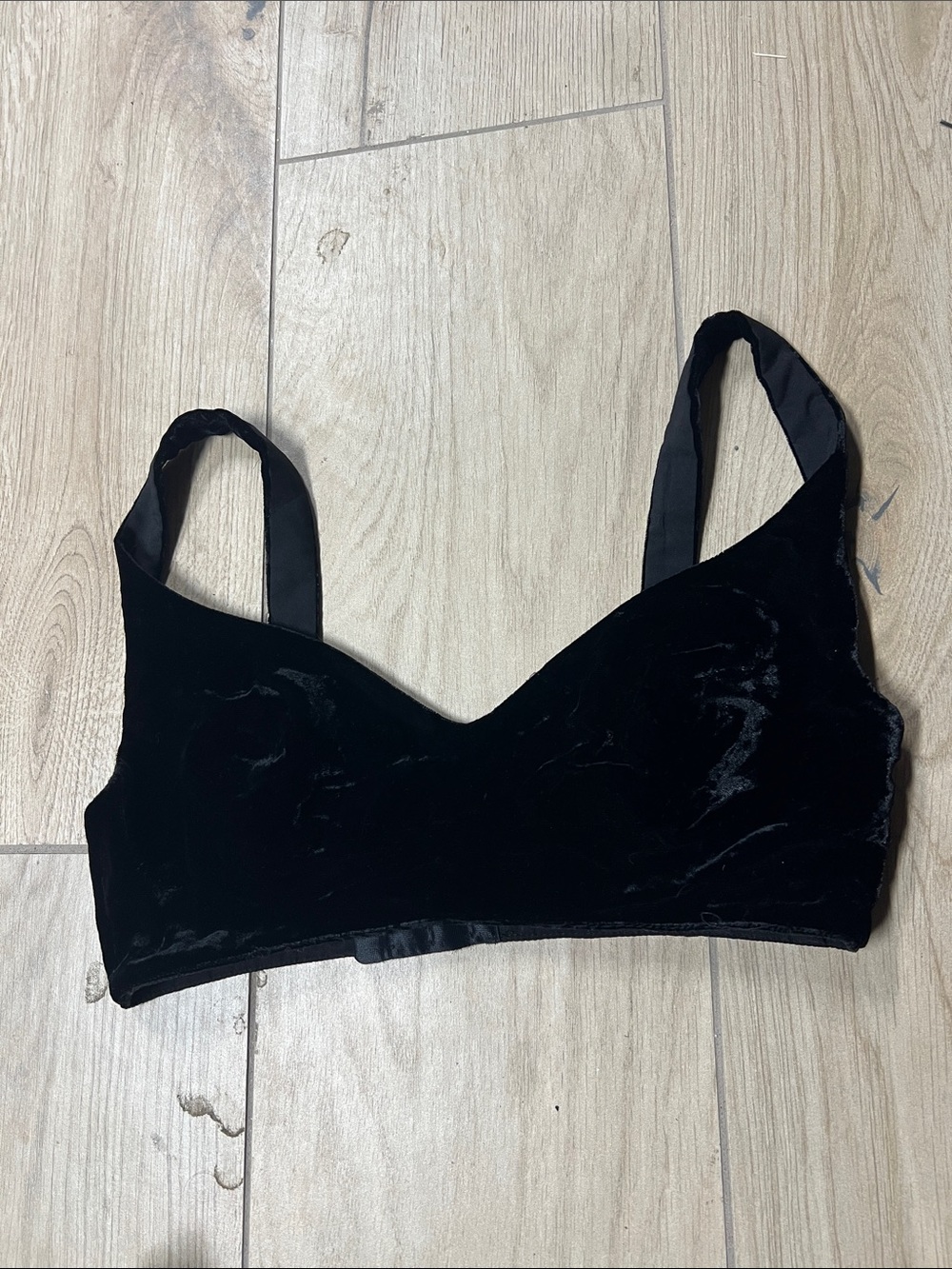 Aritzia Black Velvet silk Bralette